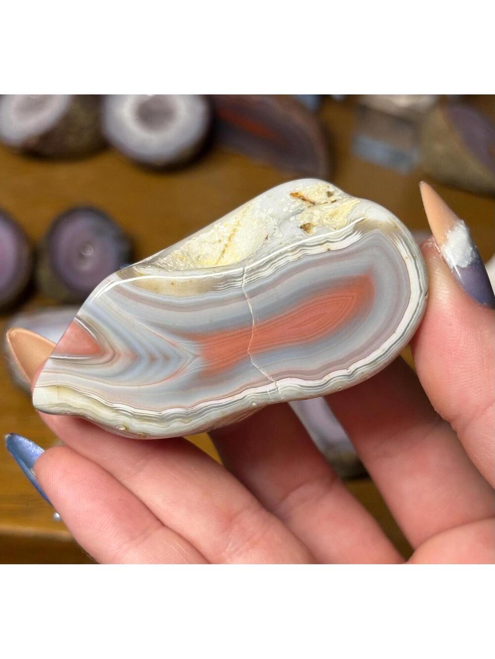 Queensland Creek Agate • Natural Australian Banded Stone • Polished